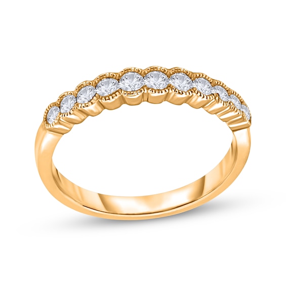Now + Forever Diamond Milgrain Anniversary Ring 1/3 ct tw 10K Yellow Gold