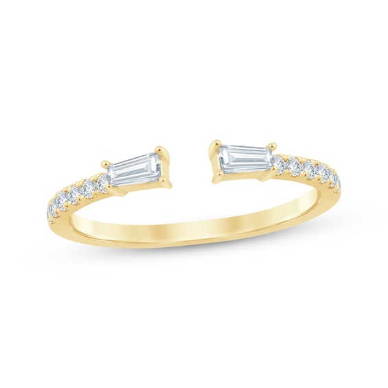 Now + Forever Baguette & Round-Cut Diamond Deconstructed Anniversary Ring 1/3 ct tw 14K Yellow Gold