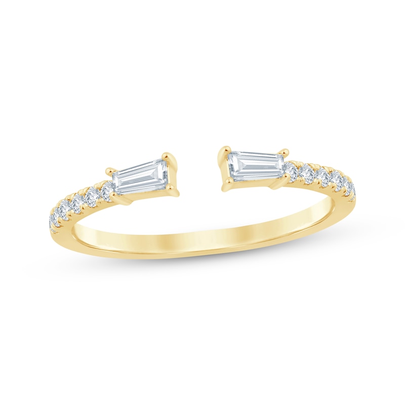 Main Image 1 of Now + Forever Baguette & Round-Cut Diamond Deconstructed Anniversary Ring 1/3 ct tw 14K Yellow Gold