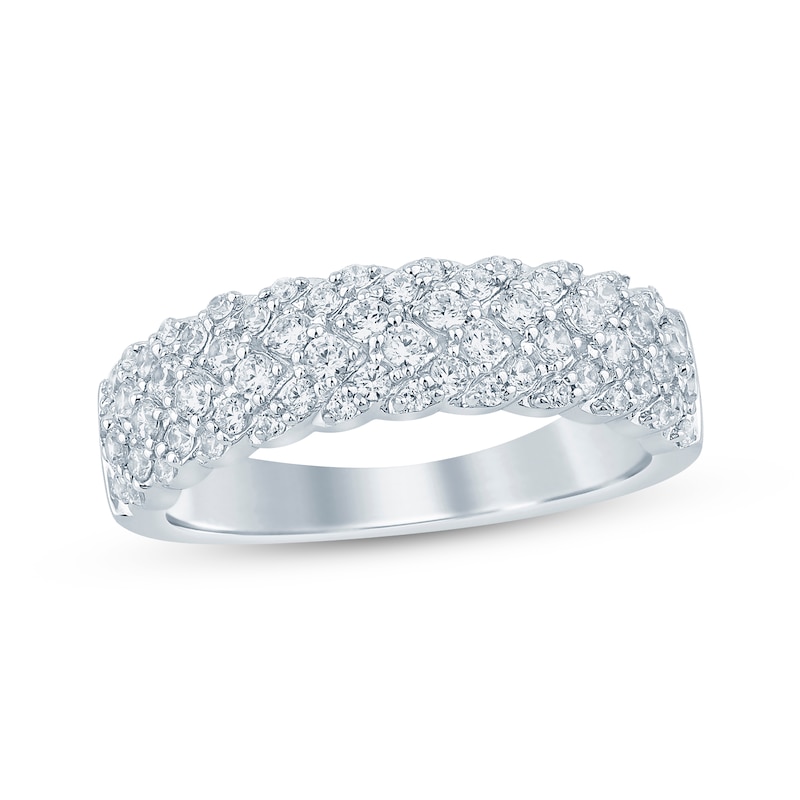 Main Image 1 of Now + Forever Multi-Row Diamond Anniversary Ring 3/4 ct tw 14K White Gold