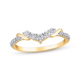 Now + Forever Diamond Contour Anniversary Ring 1/3 ct tw 14K Yellow Gold