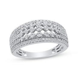 Now + Forever Diamond Five-Row Anniversary Ring 1 ct tw 14K White Gold