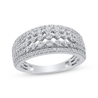 Now + Forever Diamond Five-Row Anniversary Ring 1 ct tw 14K White Gold
