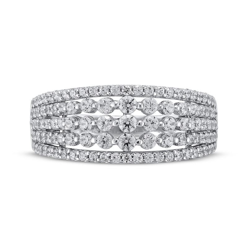 Main Image 3 of Now + Forever Diamond Five-Row Anniversary Ring 1 ct tw 14K White Gold