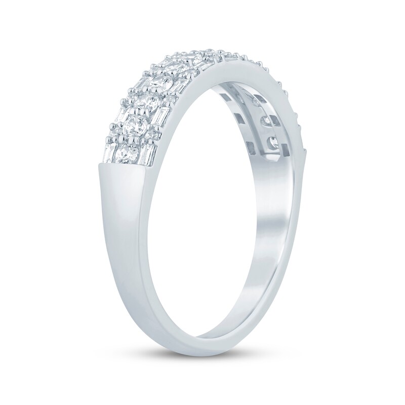 Main Image 2 of Now + Forever Baguette & Round-Cut Anniversary Ring 1/2 ct tw 14K White Gold