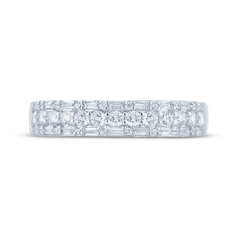 Main Image 3 of Now + Forever Baguette & Round-Cut Anniversary Ring 1/2 ct tw 14K White Gold