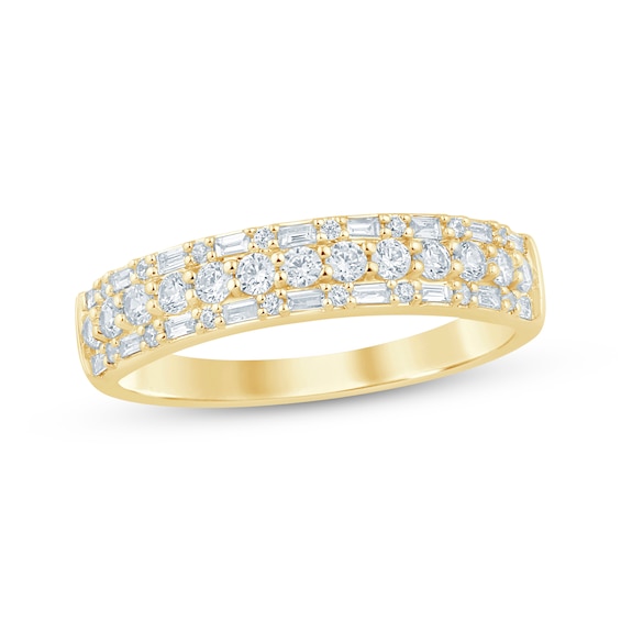 Now + Forever Baguette & Round-Cut Anniversary Ring 1/2 ct tw 14K Gold