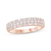 Thumbnail Image 1 of Now + Forever Baguette & Round-Cut Anniversary Ring 1/2 ct tw 14K Rose Gold