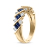 Thumbnail Image 1 of Baguette-Cut Sapphire & Diamond Anniversary Ring 1/2 ct tw 14K Yellow Gold