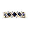 Thumbnail Image 2 of Baguette-Cut Sapphire & Diamond Anniversary Ring 1/2 ct tw 14K Yellow Gold