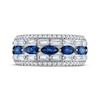 Thumbnail Image 3 of Now + Forever Marquise-Cut Blue Sapphire, Baguette & Round-Cut Diamond Anniversary Ring 1-1/5 ct tw 14K White Gold