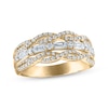 Thumbnail Image 1 of Now + Forever Baguette & Round-Cut Diamond Twist Anniversary Ring 3/4 ct tw 14K Yellow Gold