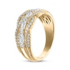 Thumbnail Image 2 of Now + Forever Baguette & Round-Cut Diamond Twist Anniversary Ring 3/4 ct tw 14K Yellow Gold