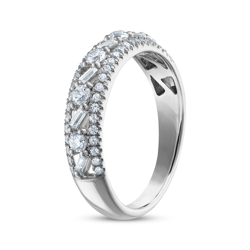 Main Image 2 of Now + Forever Baguette & Round-Cut Diamond Anniversary Ring 5/8 ct tw 14K White Gold