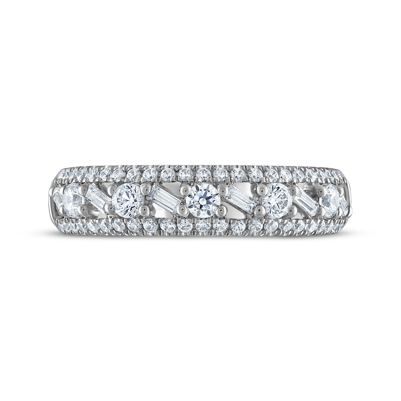 Main Image 3 of Now + Forever Baguette & Round-Cut Diamond Anniversary Ring 5/8 ct tw 14K White Gold
