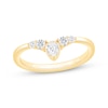 Thumbnail Image 1 of Now + Forever Pear-Shaped & Round-Cut Diamond Contour Band 1/4 ct tw 14K Yellow Gold