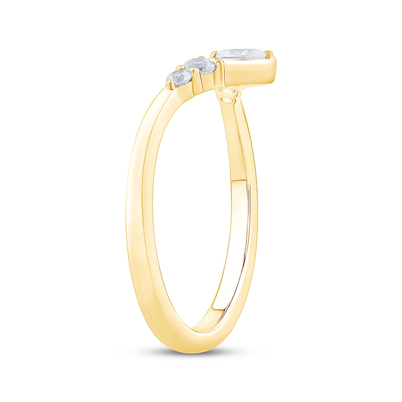 Main Image 2 of Now + Forever Pear-Shaped & Round-Cut Diamond Contour Band 1/4 ct tw 14K Yellow Gold