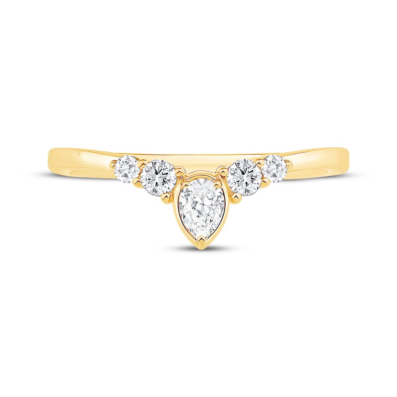 Main Image 3 of Now + Forever Pear-Shaped & Round-Cut Diamond Contour Band 1/4 ct tw 14K Yellow Gold