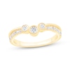 Thumbnail Image 1 of Now + Forever Diamond Three-Stone Bezel Contour Band 1/3 ct tw 14K Yellow Gold