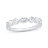 Thumbnail Image 1 of Now + Forever Marquise & Round-Cut Diamond Bezel Anniversary Ring 3/8 ct tw 14K White Gold