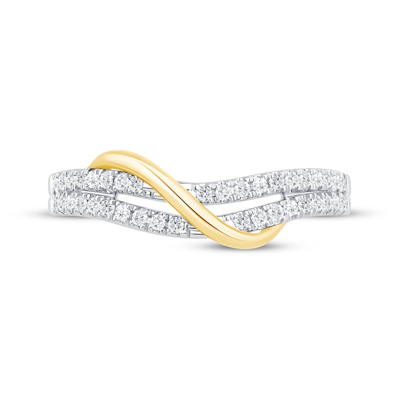Main Image 3 of Now + Forever Diamond Crossover Anniversary Ring 1/4 ct tw 10K Two-Tone Gold