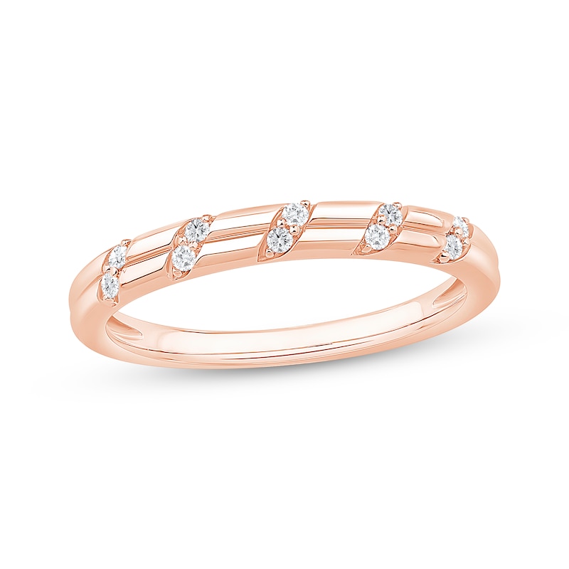 Main Image 1 of Now + Forever Diamond Duos Anniversary Ring 1/15 ct tw 10K Rose Gold
