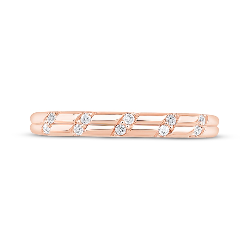 Main Image 3 of Now + Forever Diamond Duos Anniversary Ring 1/15 ct tw 10K Rose Gold