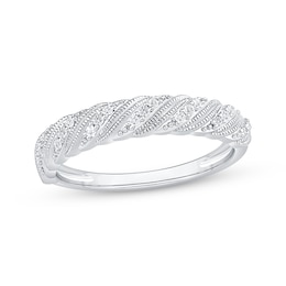 Now + Forever Vintage-Inspired Diamond Anniversary Ring 1/15 ct tw 10K White Gold