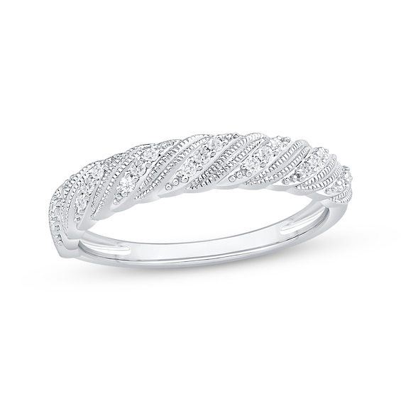 Now + Forever Vintage-Inspired Diamond Anniversary Ring 1/15 ct tw 10K White Gold