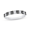 Thumbnail Image 0 of Round-Cut Black & Baguette-Cut White Diamond Anniversary Ring 1/3 ct tw 10K White Gold