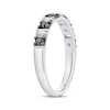 Thumbnail Image 2 of Now + Forever Round-Cut Black & Baguette-Cut White Diamond Anniversary Ring 1/3 ct tw 10K White Gold