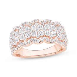 Now + Forever Diamond Scalloped Anniversary Ring 2 ct tw 14K Rose Gold