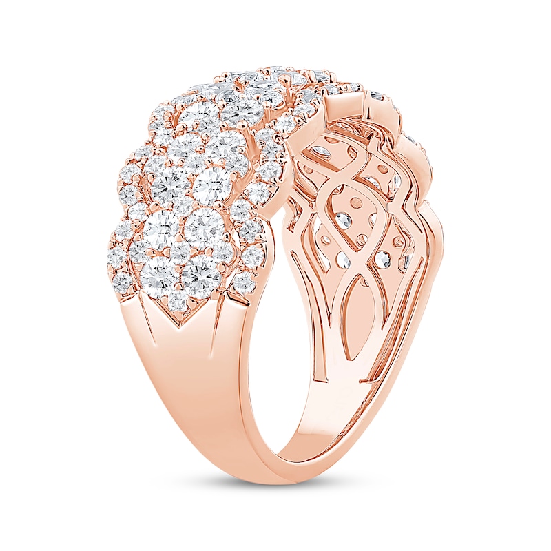 Main Image 2 of Now + Forever Diamond Scalloped Anniversary Ring 2 ct tw 14K Rose Gold