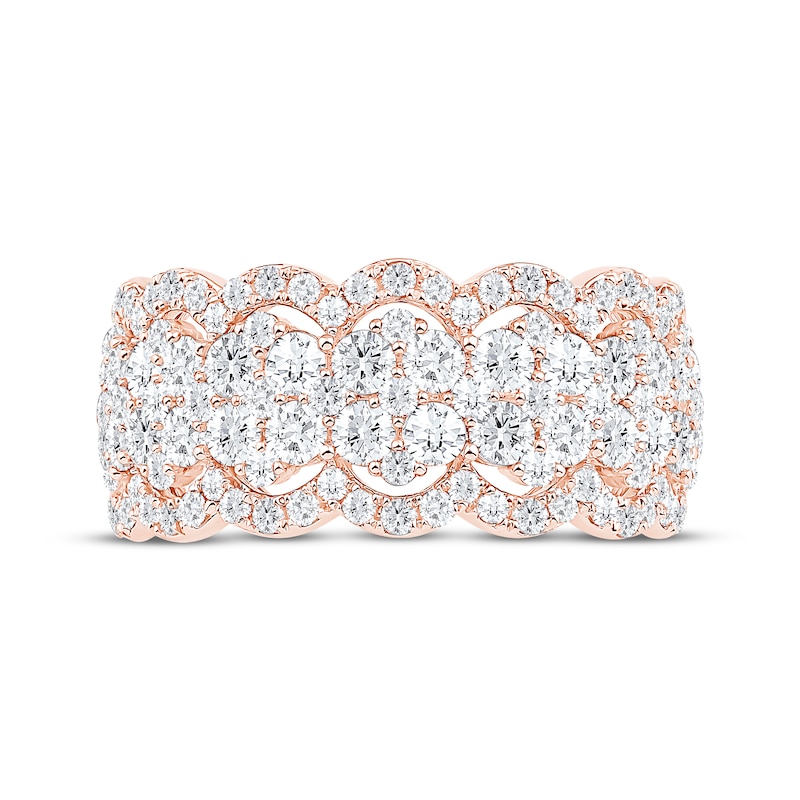 Main Image 3 of Now + Forever Diamond Scalloped Anniversary Ring 2 ct tw 14K Rose Gold
