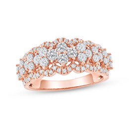 Now + Forever Lab-Grown Diamonds Scalloped Anniversary Ring 1-1/4 ct tw 14K Rose Gold