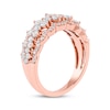 Thumbnail Image 1 of Lab-Created Diamonds by KAY Scalloped Anniversary Ring 1-1/4 ct tw 14K Rose Gold