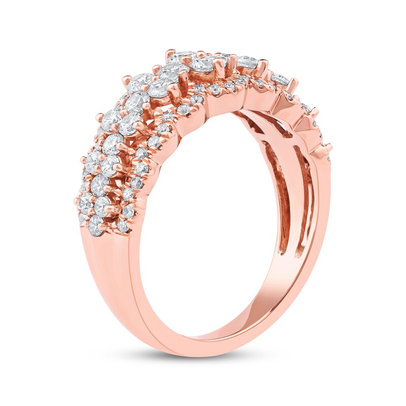 Main Image 2 of Now + Forever Lab-Grown Diamonds Scalloped Anniversary Ring 1-1/4 ct tw 14K Rose Gold