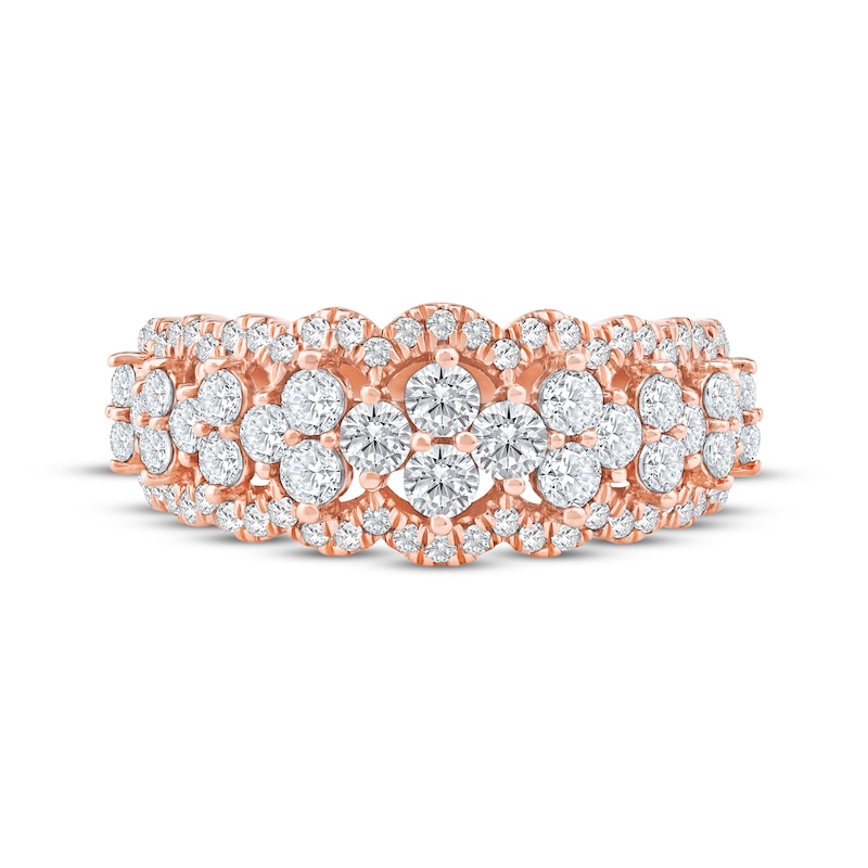 Lab-Created Diamonds by KAY Scalloped Anniversary Ring 1-1/4 ct tw 14K Rose Gold