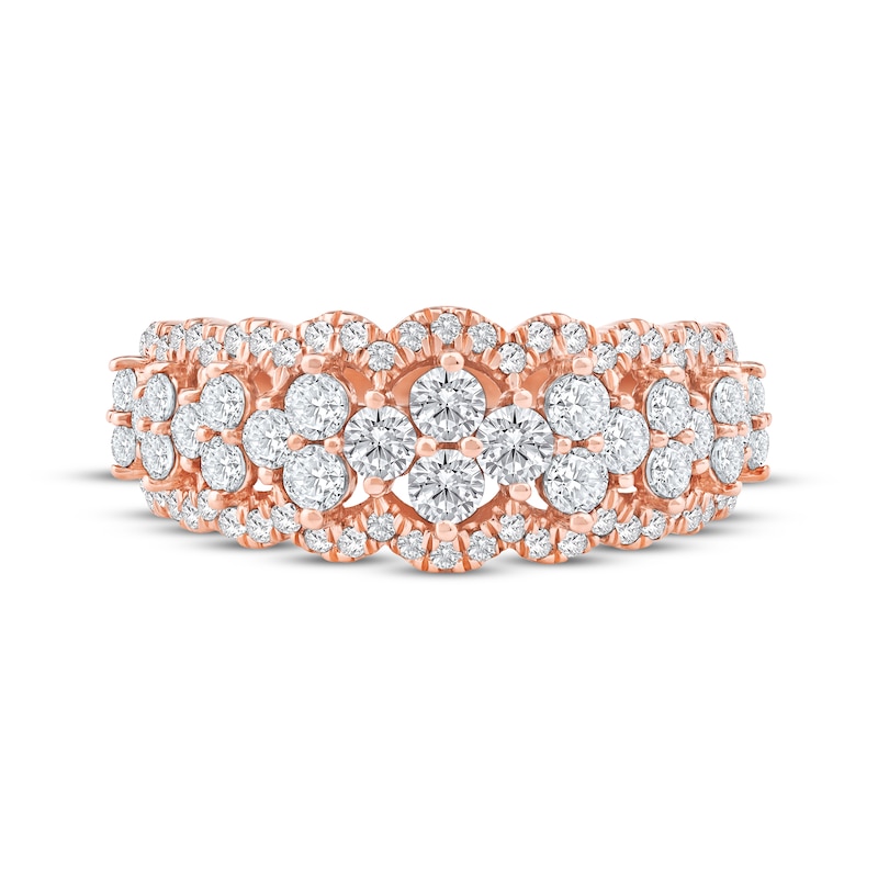 Main Image 3 of Now + Forever Lab-Grown Diamonds Scalloped Anniversary Ring 1-1/4 ct tw 14K Rose Gold