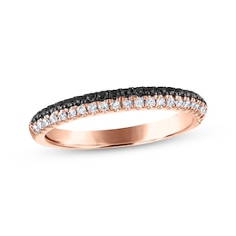 Now + Forever Black & White Diamond Anniversary Ring 1/3 ct tw 10K Rose Gold