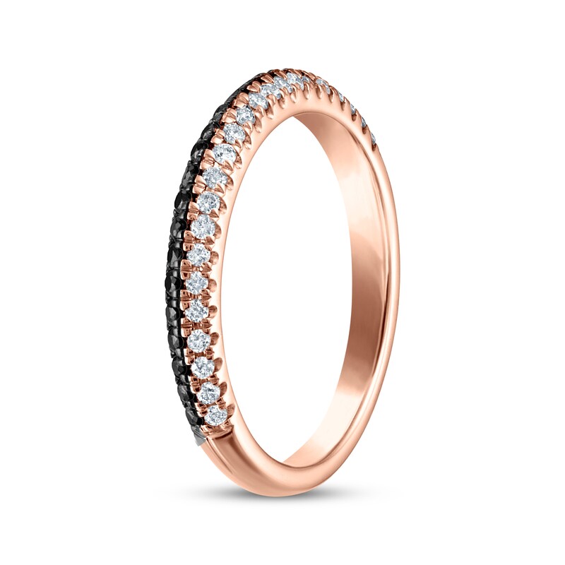 Main Image 2 of Now + Forever Black & White Diamond Anniversary Ring 1/3 ct tw 10K Rose Gold