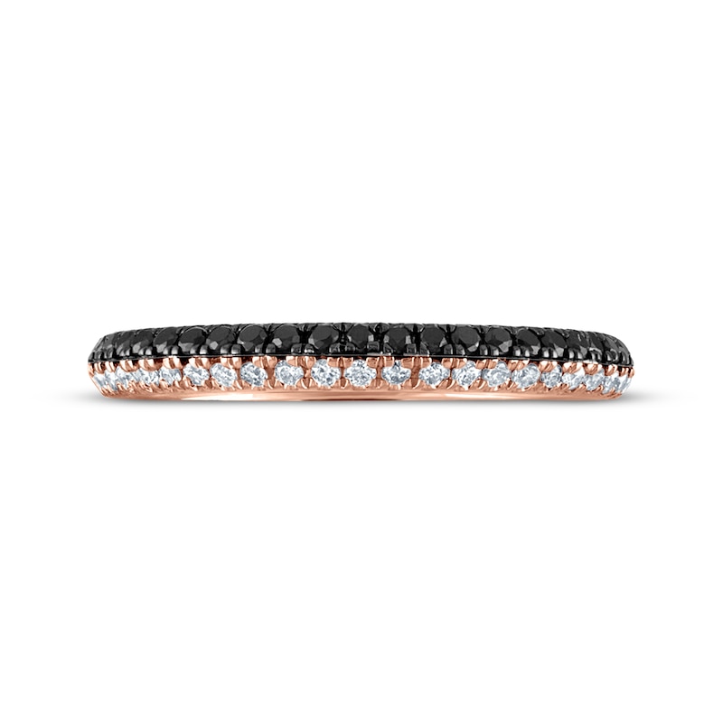 Main Image 3 of Now + Forever Black & White Diamond Anniversary Ring 1/3 ct tw 10K Rose Gold