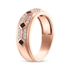 Thumbnail Image 2 of Now + Forever Men's Square-Cut Black Diamond & White Diamond Wedding Band 5/8 ct tw 10K Rose Gold