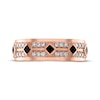 Thumbnail Image 3 of Now + Forever Men's Square-Cut Black Diamond & White Diamond Wedding Band 5/8 ct tw 10K Rose Gold