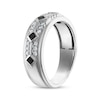 Thumbnail Image 2 of Now + Forever Men's Square-Cut Black Diamond & White Diamond Wedding Band 5/8 ct tw 10K White Gold