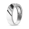 Thumbnail Image 2 of Now + Forever Men's Black & White Diamond Diagonal Wedding Band 1/6 ct tw 10K White Gold