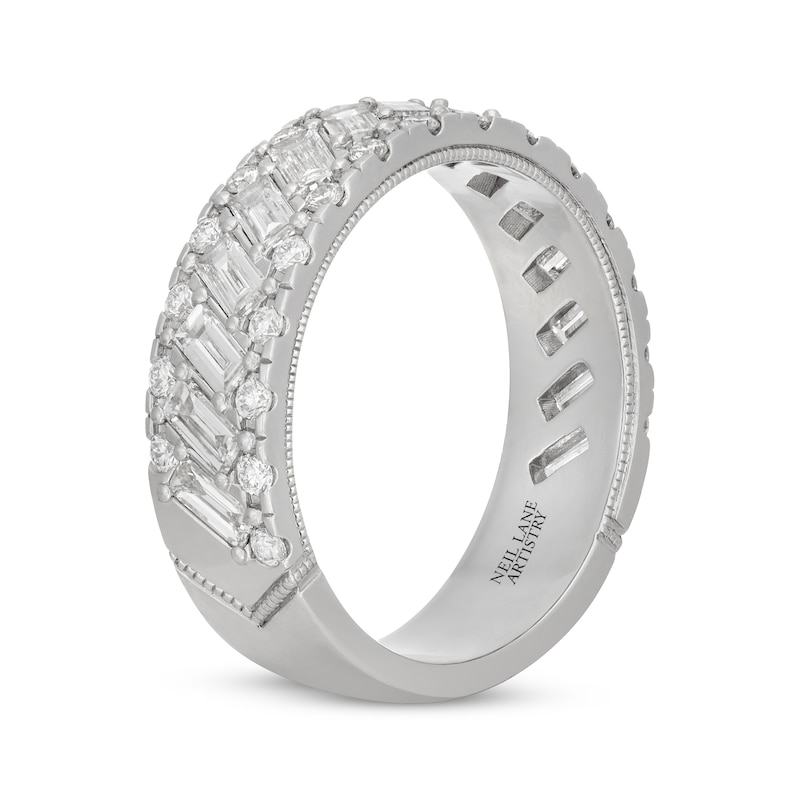 Men's Neil Lane Artistry Baguette & Round-Cut Lab-Created Diamond Wedding Band 2 ct tw 14K White Gold