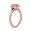 Thumbnail Image 5 of Neil Lane Oval-Cut Morganite & Diamond Halo Engagement Ring 1/2 ct tw 14K Rose Gold