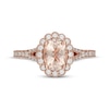 Thumbnail Image 6 of Neil Lane Oval-Cut Morganite & Diamond Halo Engagement Ring 1/2 ct tw 14K Rose Gold