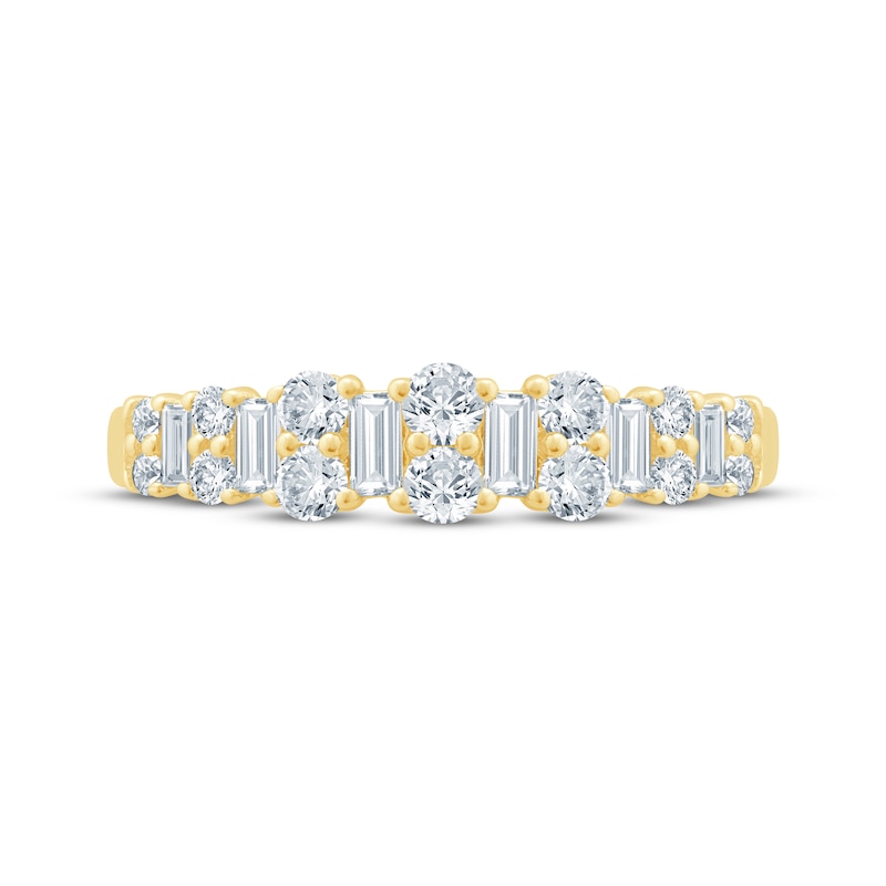 Main Image 3 of Now + Forever Baguette & Round-Cut Diamond Anniversary Ring 5/8 ct tw 14K Yellow Gold